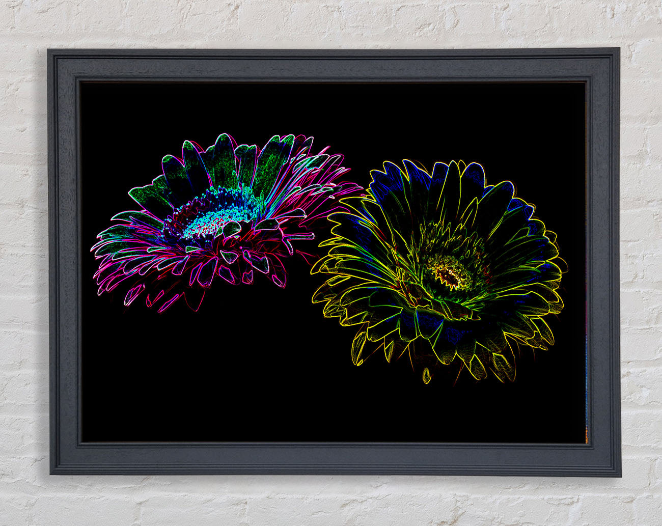 Abstract Neon Floral 12 Framed Print
