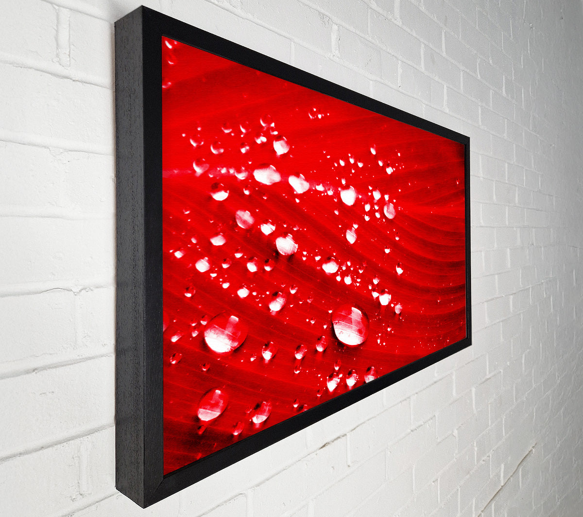 Red Water Droplets Canvas Wall Art