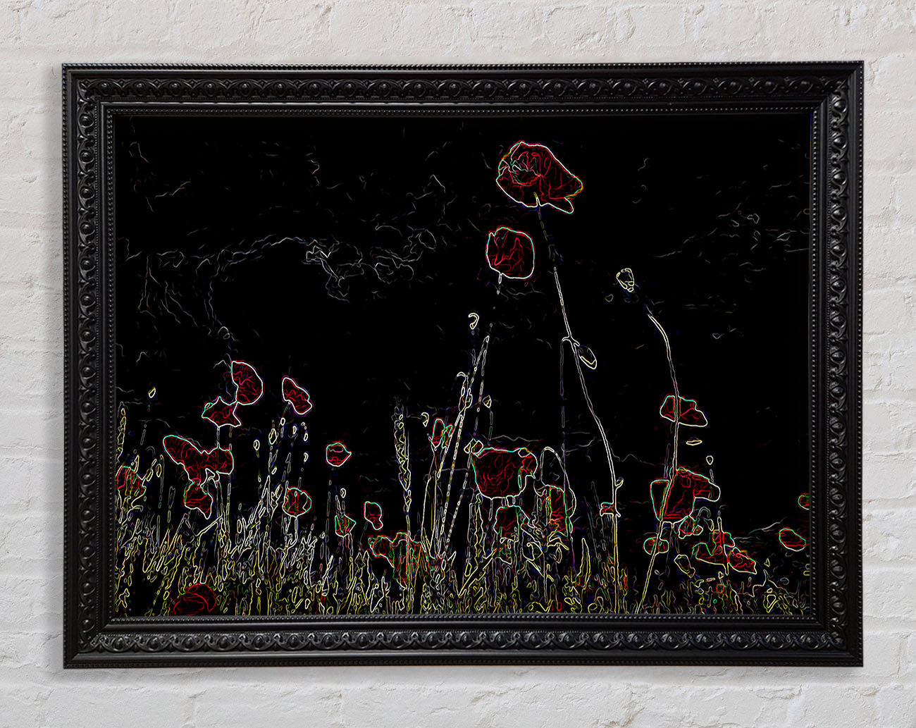 Abstract Neon Floral 17 Framed Print