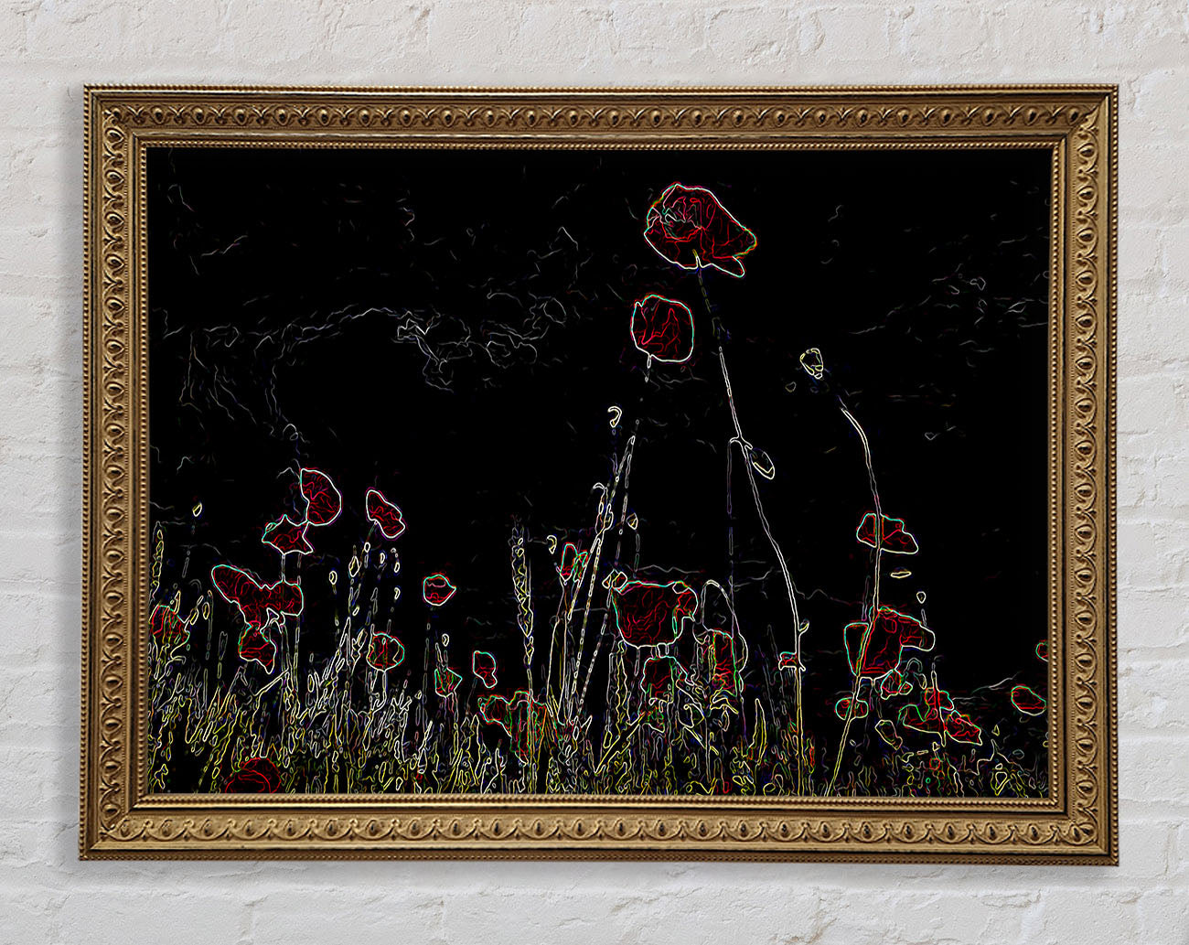 Abstract Neon Floral 17 Framed Print