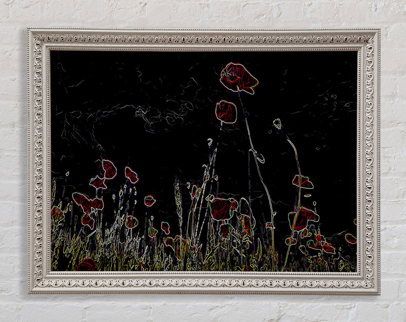 Abstract Neon Floral 17 Framed Print