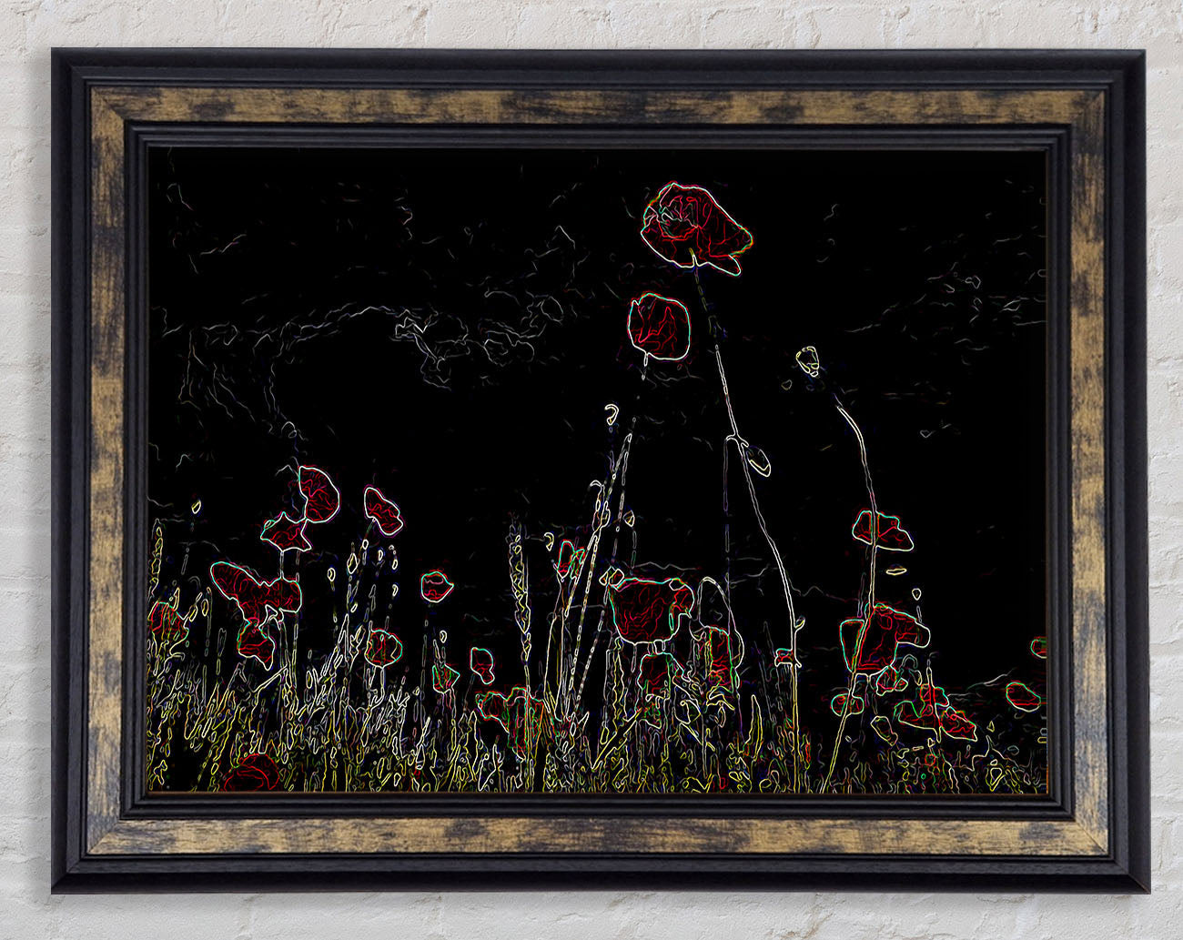 Abstract Neon Floral 17 Framed Print