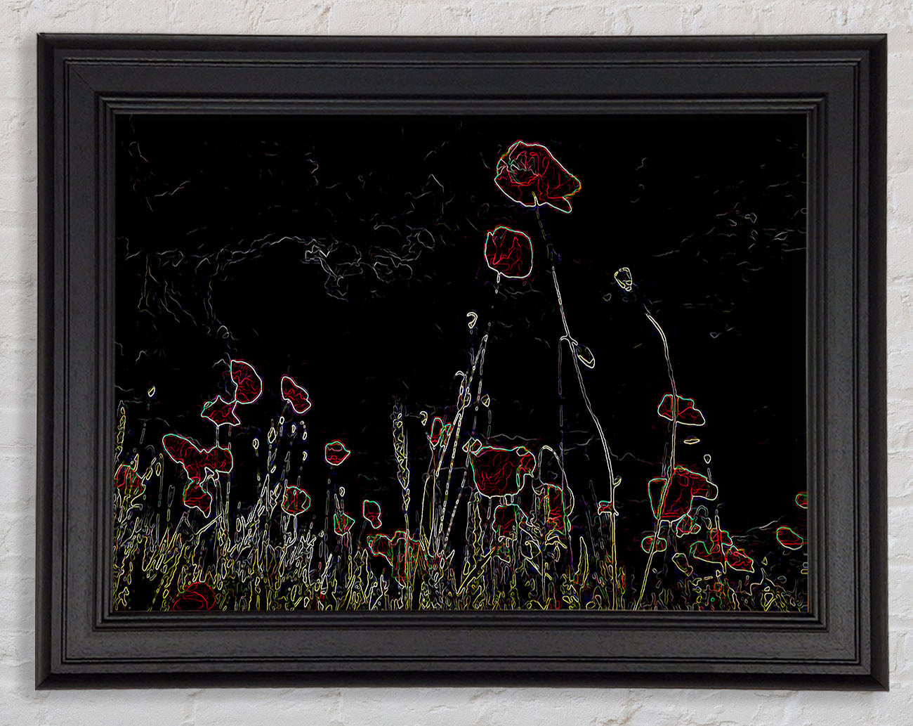 Abstract Neon Floral 17 Framed Print