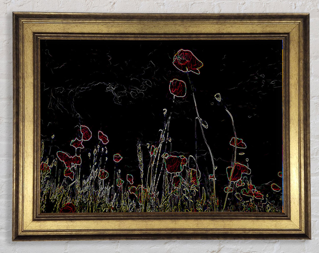 Abstract Neon Floral 17 Framed Print