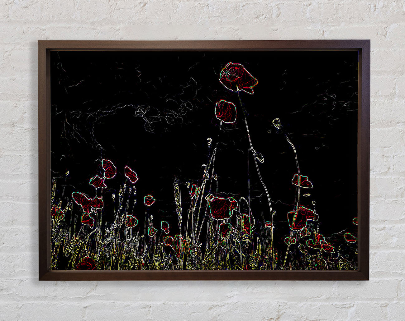 Abstract Neon Floral 17 Framed Print