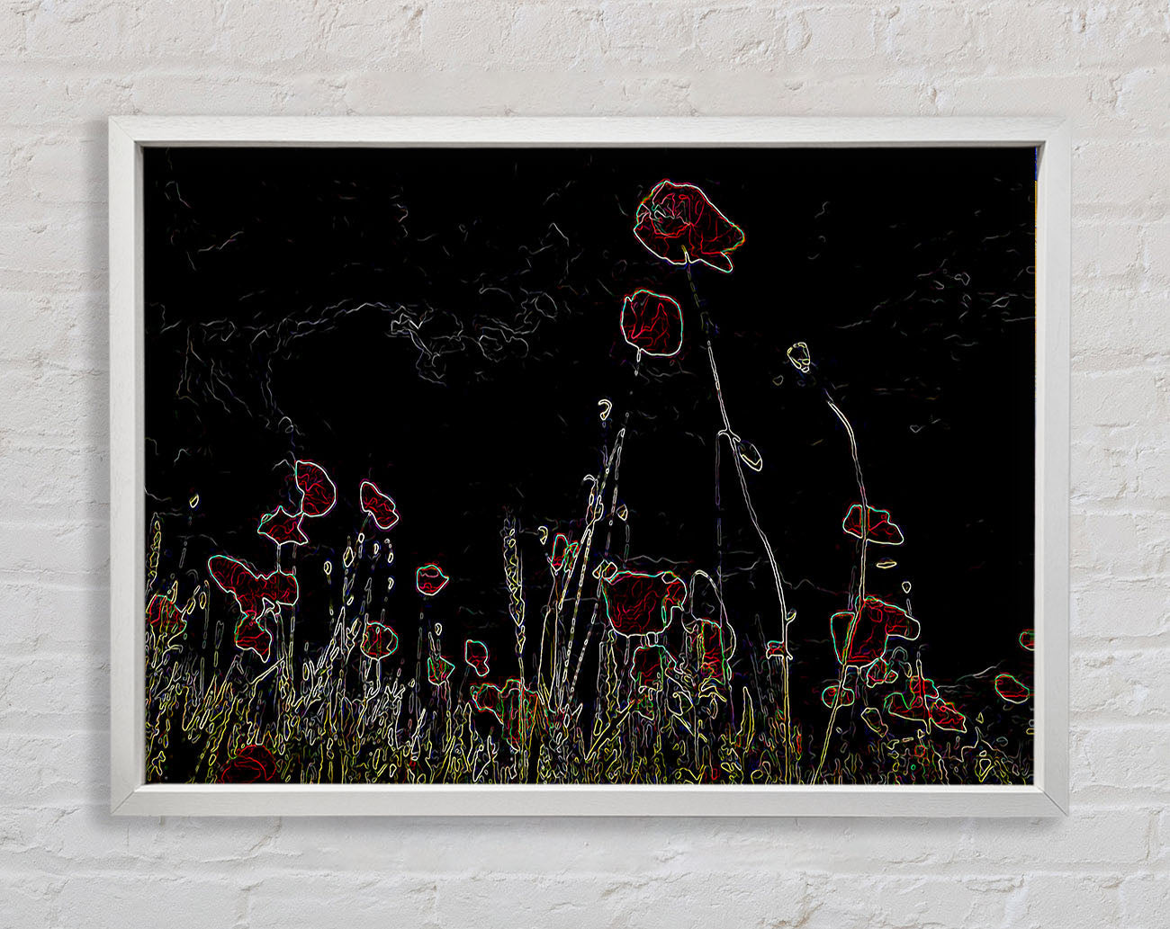 Abstract Neon Floral 17 Framed Print