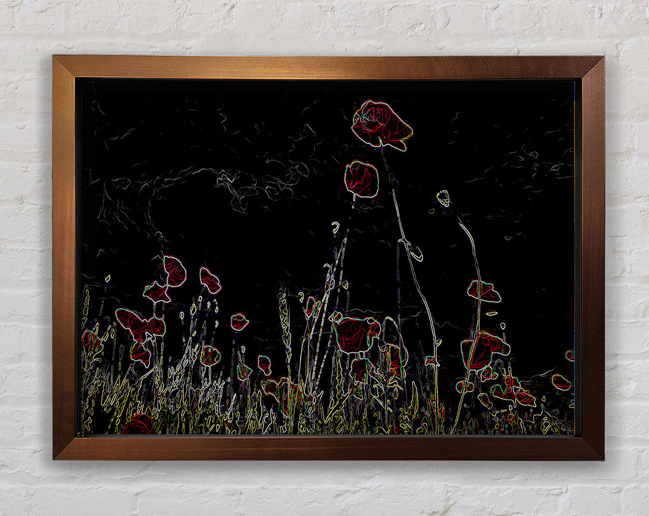 Abstract Neon Floral 17 Framed Print