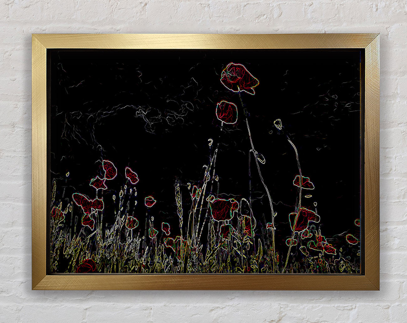 Abstract Neon Floral 17 Framed Print