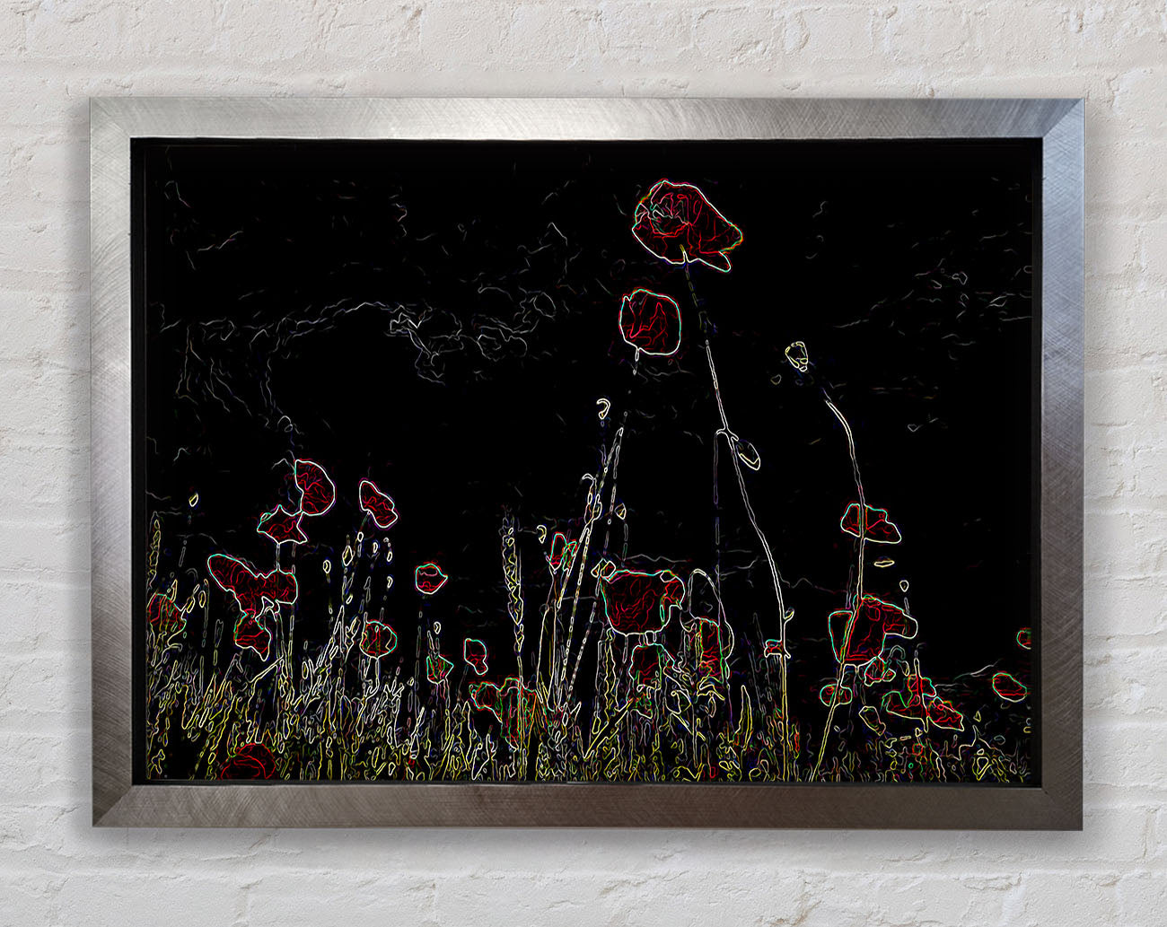 Abstract Neon Floral 17 Framed Print