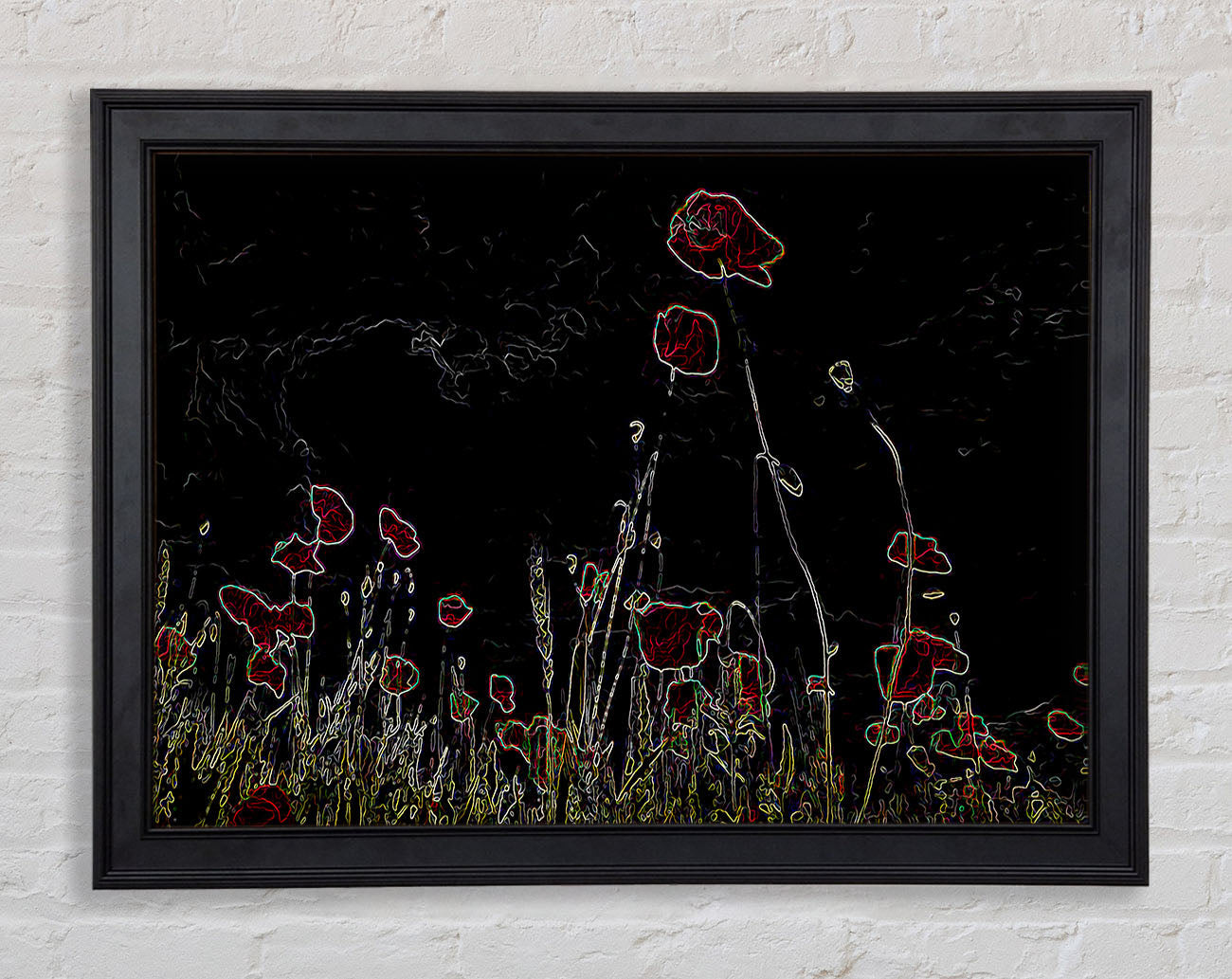 Abstract Neon Floral 17 Framed Print
