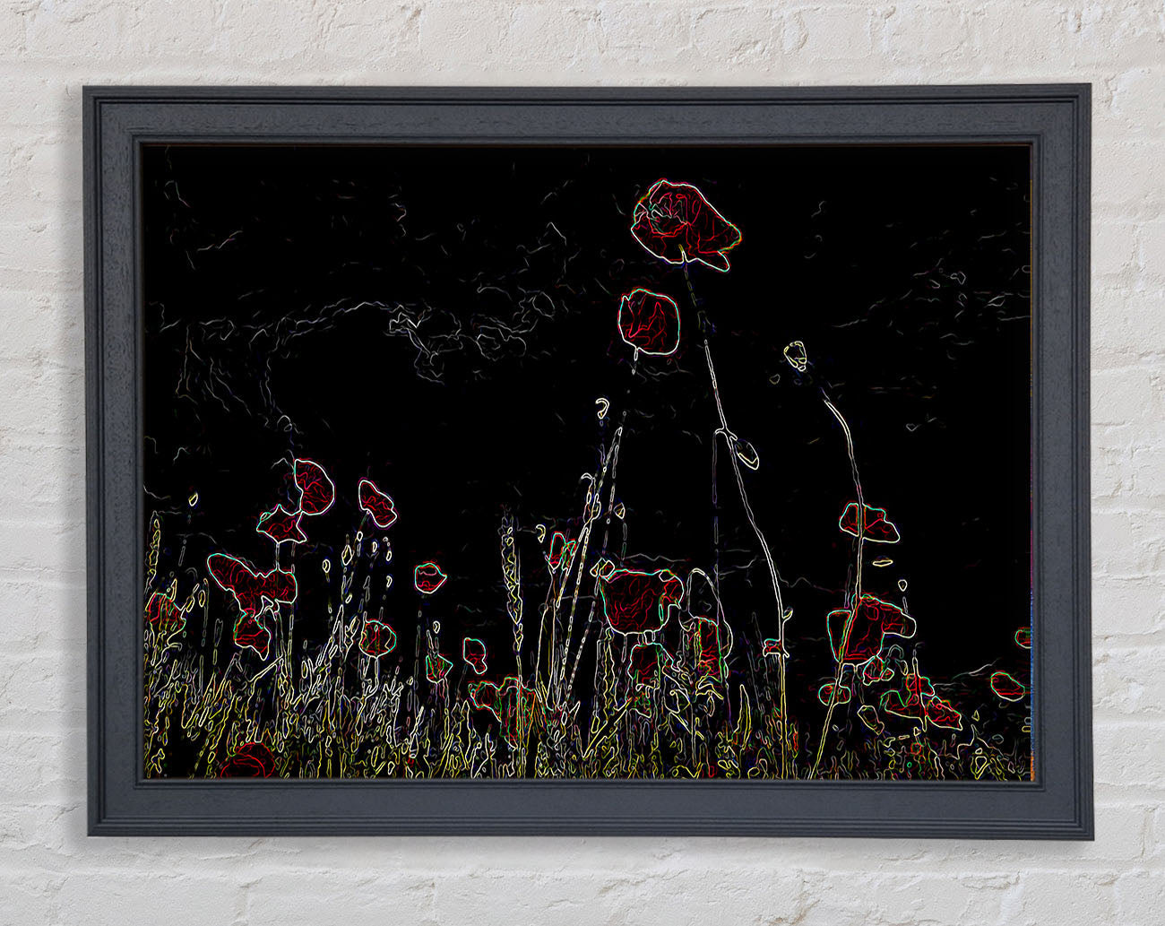 Abstract Neon Floral 17 Framed Print