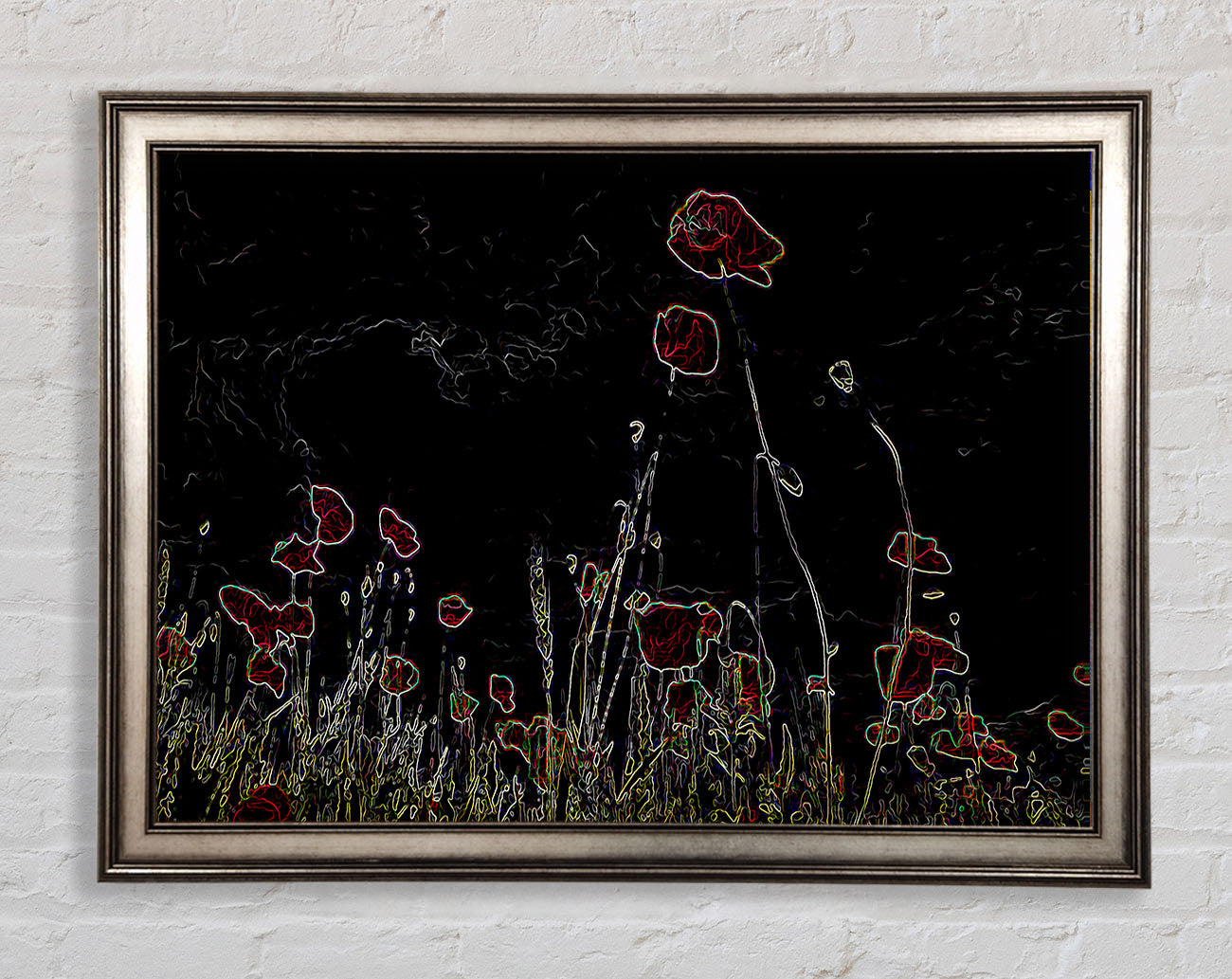 Abstract Neon Floral 17 Framed Print
