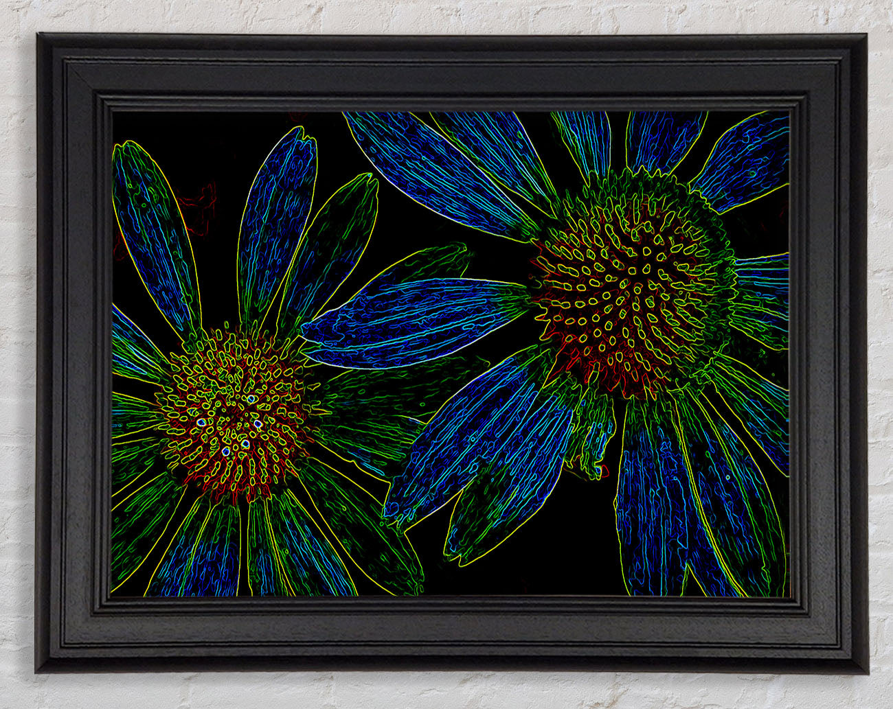 Abstract Neon Floral 18 Framed Print