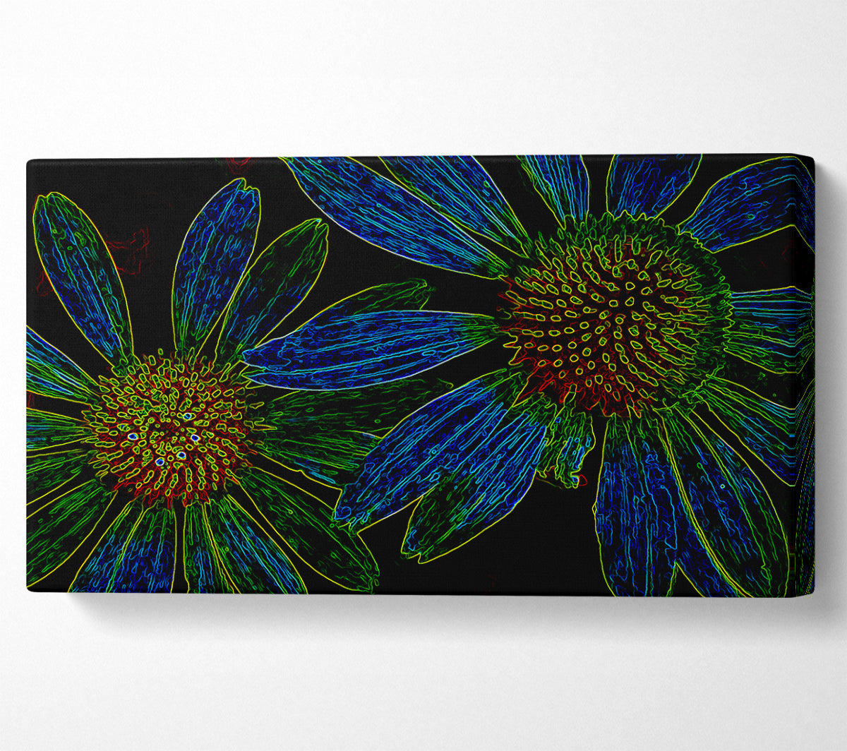 Abstarct Neon Floral 18 Canvas Art