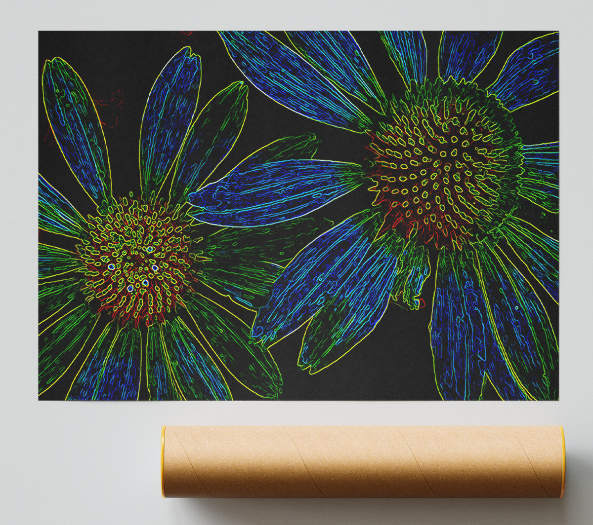 Abstarct Neon Floral 18 Print
