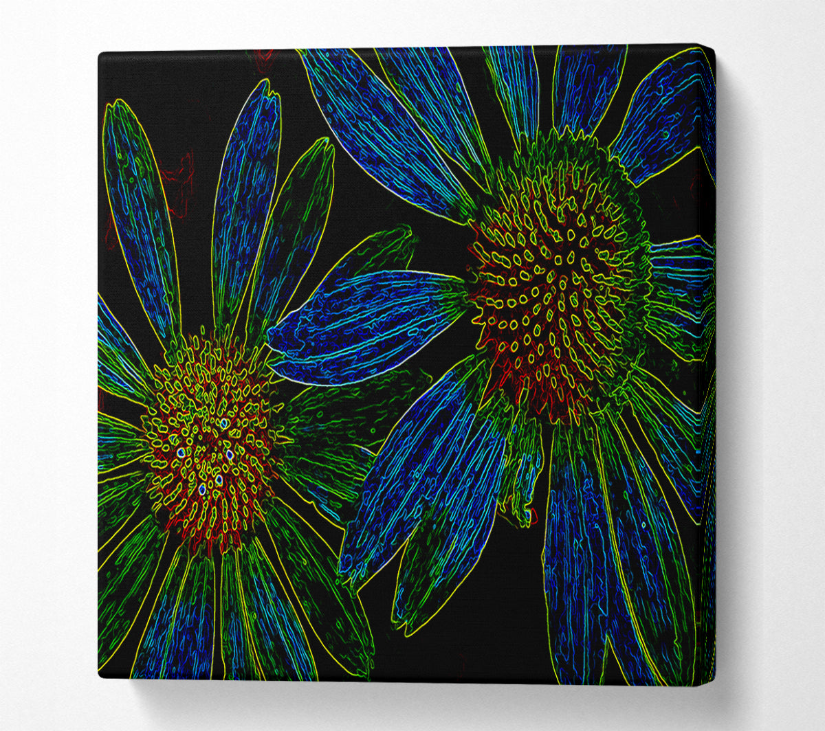 Abstarct Neon Floral 18 Canvas Art