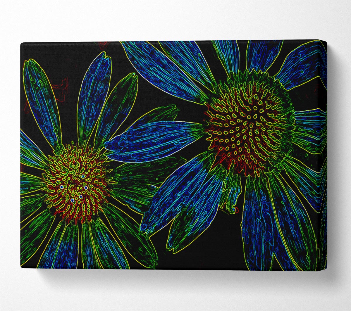 Abstarct Neon Floral 18 Canvas Art