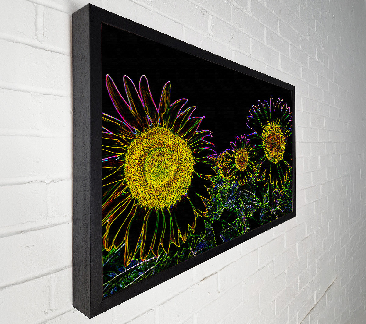 Abstarct Neon Floral 36 Canvas Art