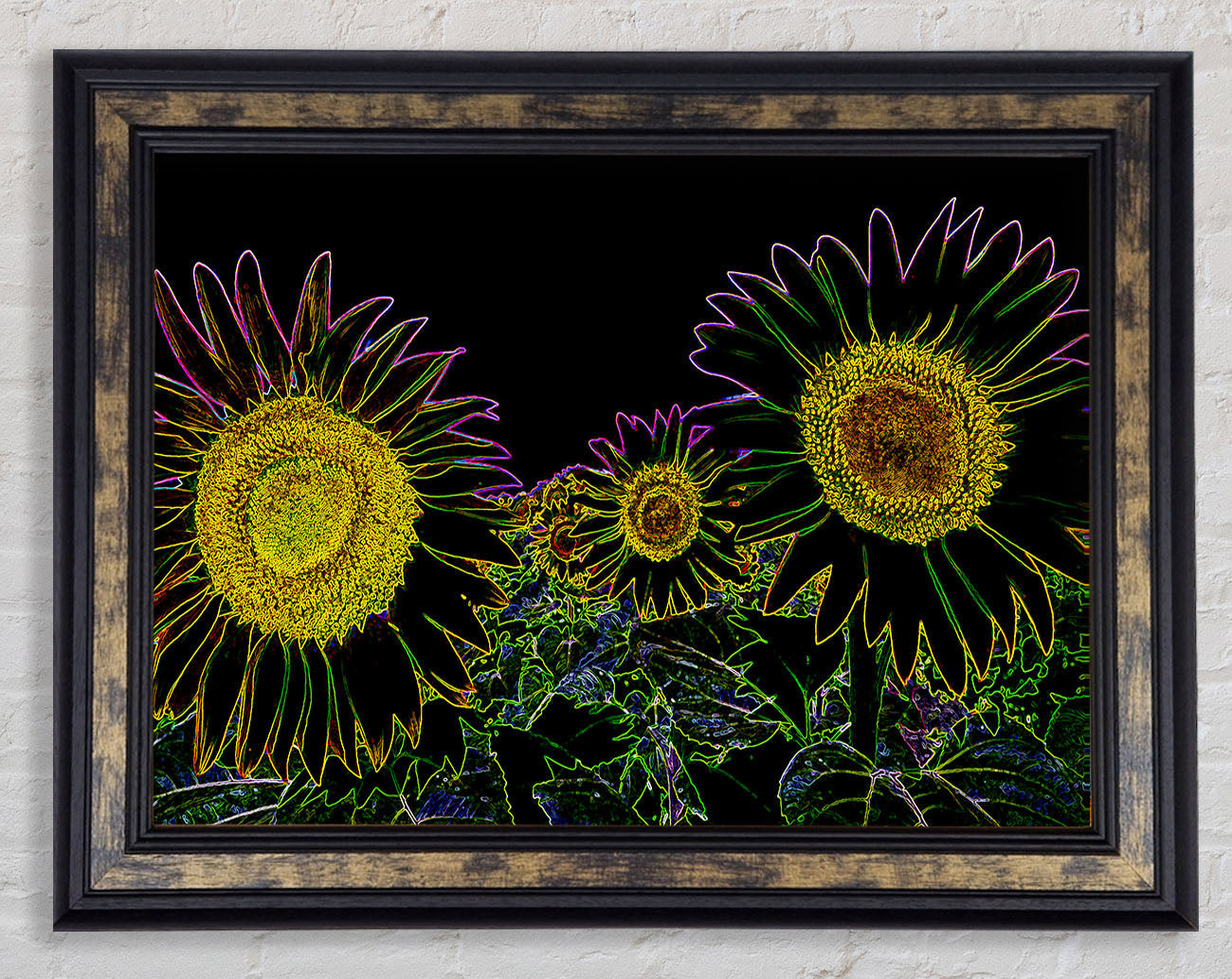 Abstract Neon Floral 36 Framed Print