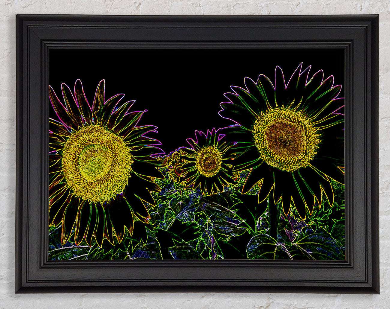 Abstract Neon Floral 36 Framed Print