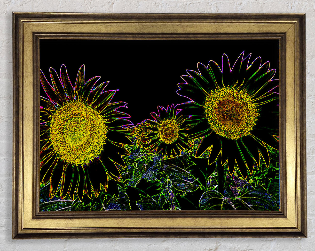 Abstract Neon Floral 36 Framed Print