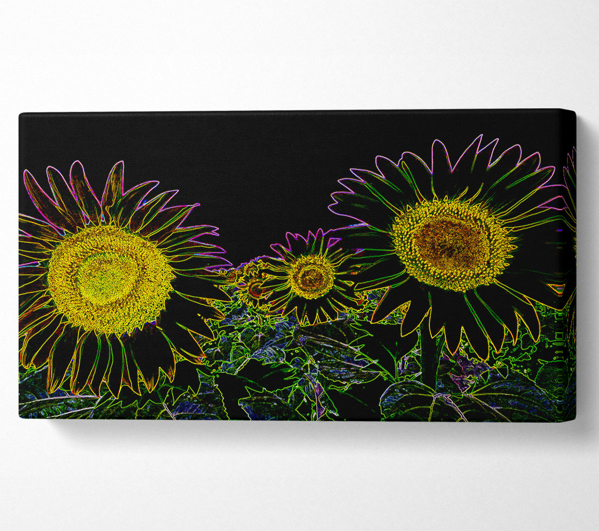 Abstarct Neon Floral 36 Canvas Art