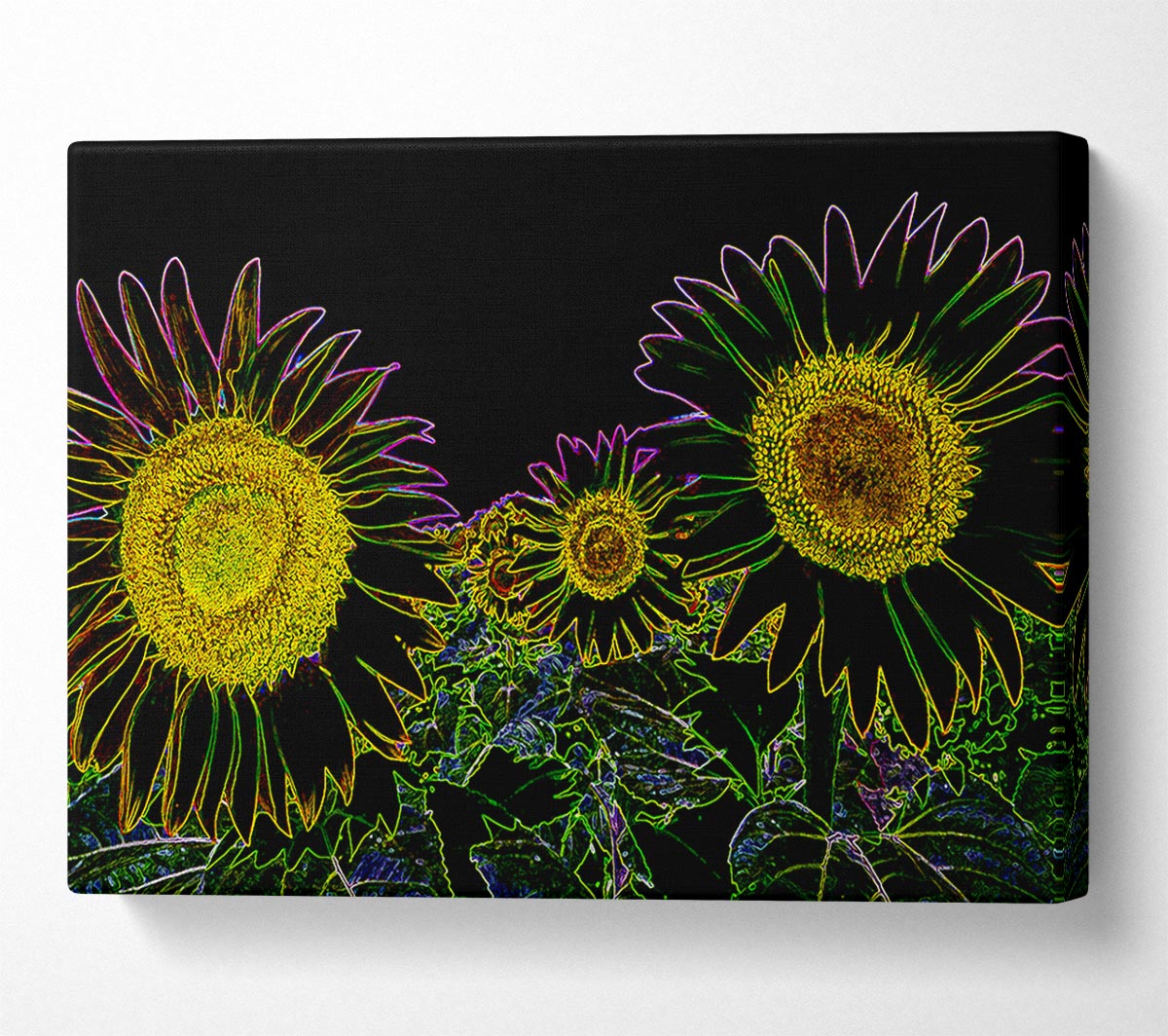 Abstarct Neon Floral 36 Canvas Art