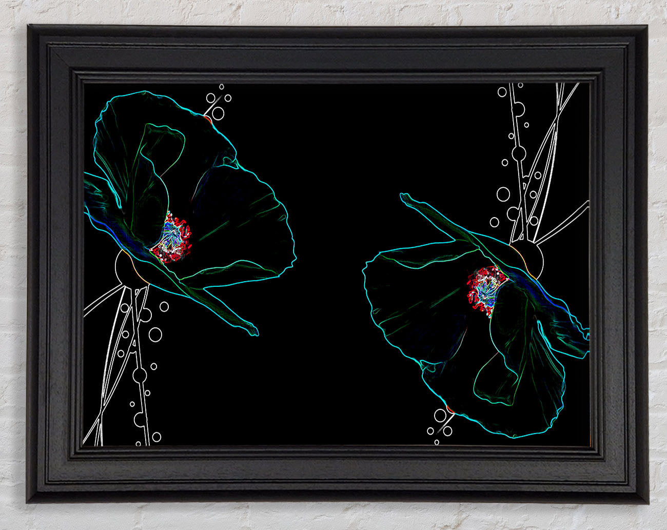 Abstract Neon Floral 09 Framed Print