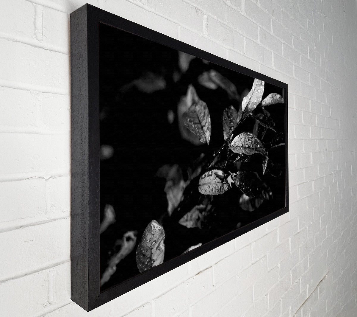 Winter Leaves B n W Canvas Wall Art