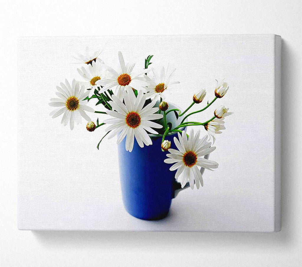 A Vase Of White Daisies Canvas Art