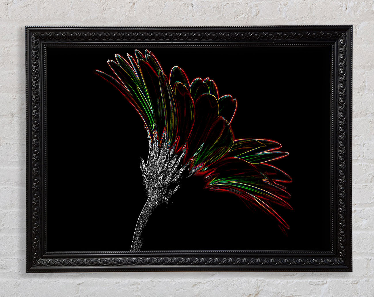 Abstract Neon Floral Delight Framed Print