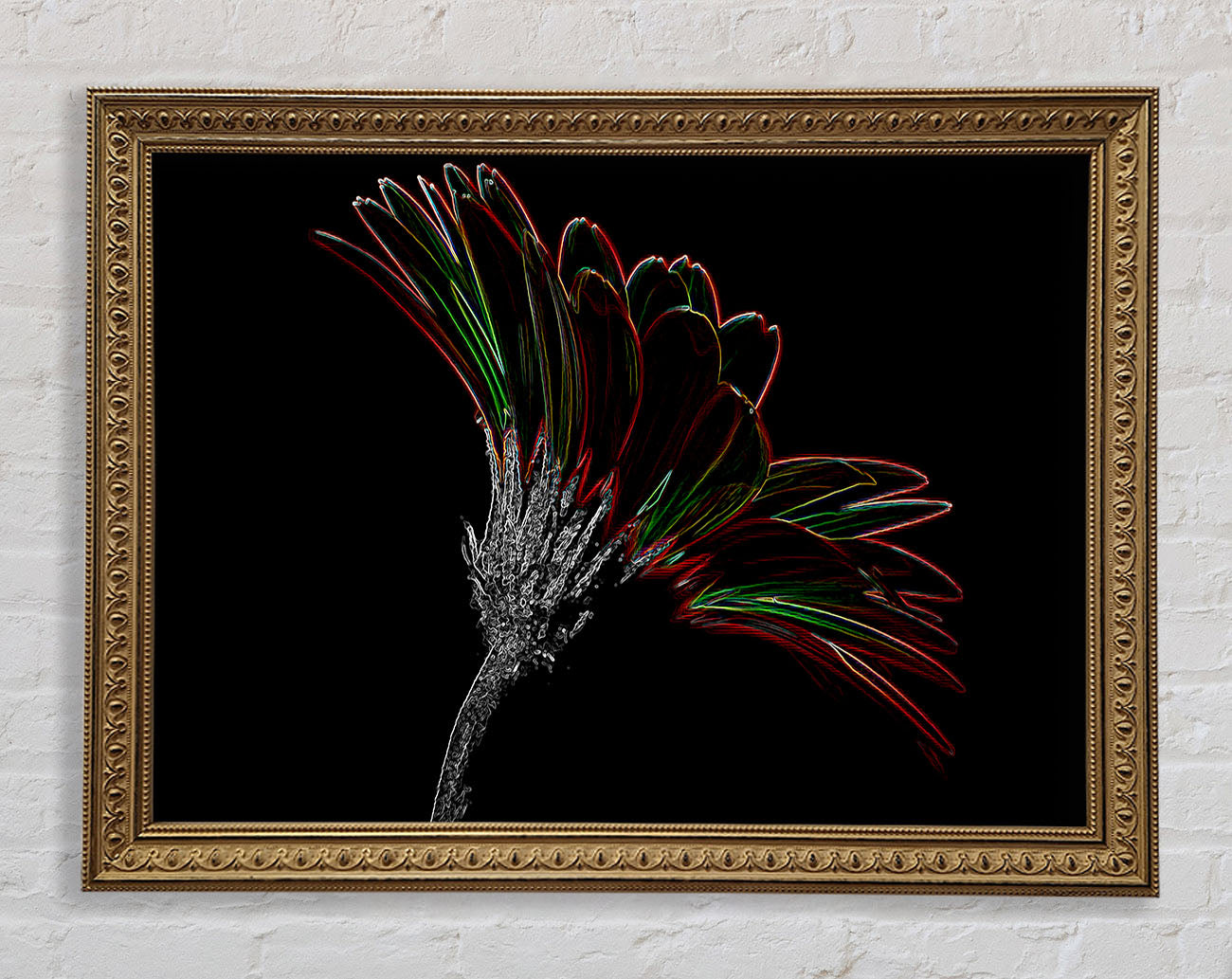 Abstract Neon Floral Delight Framed Print