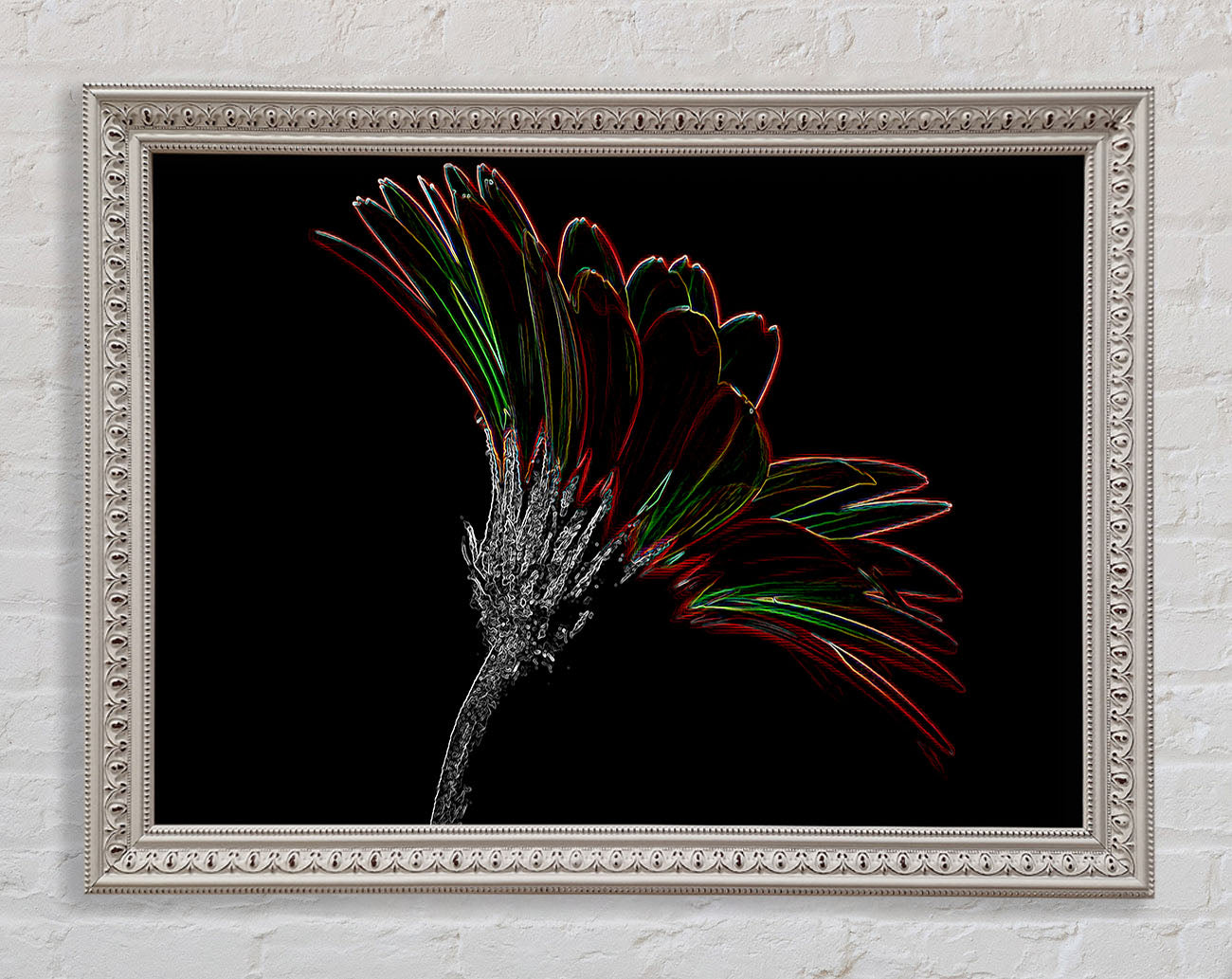Abstract Neon Floral Delight Framed Print