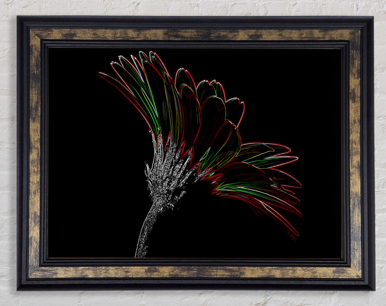 Abstract Neon Floral Delight Framed Print