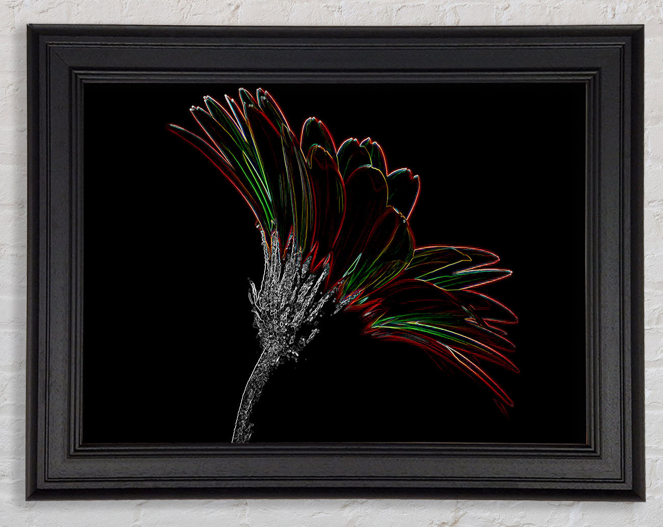Abstract Neon Floral Delight Framed Print