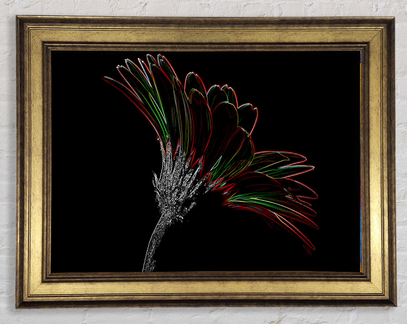 Abstract Neon Floral Delight Framed Print