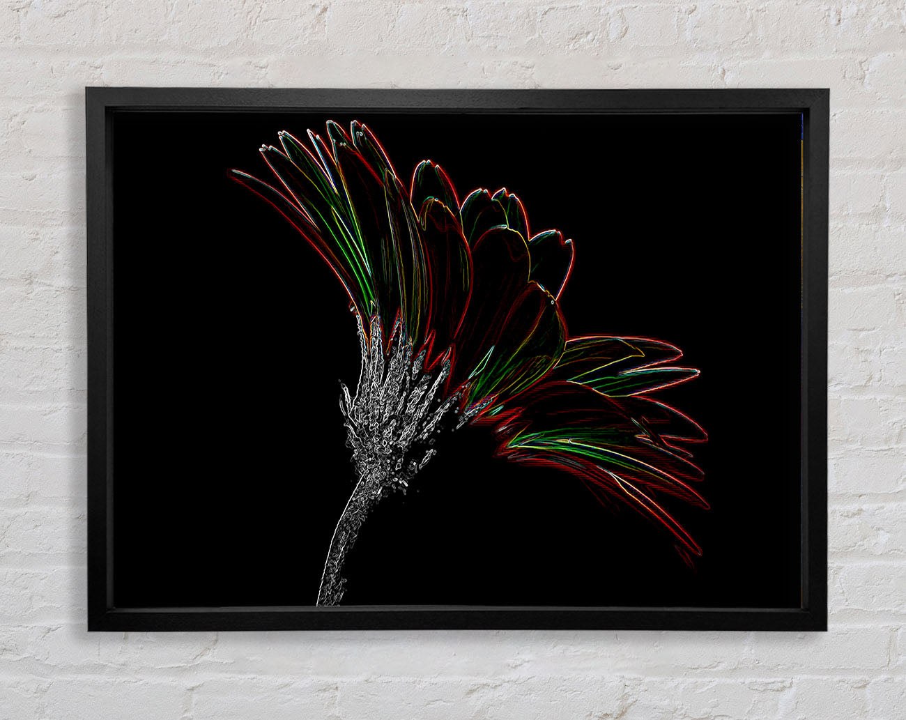 Abstract Neon Floral Delight Framed Print