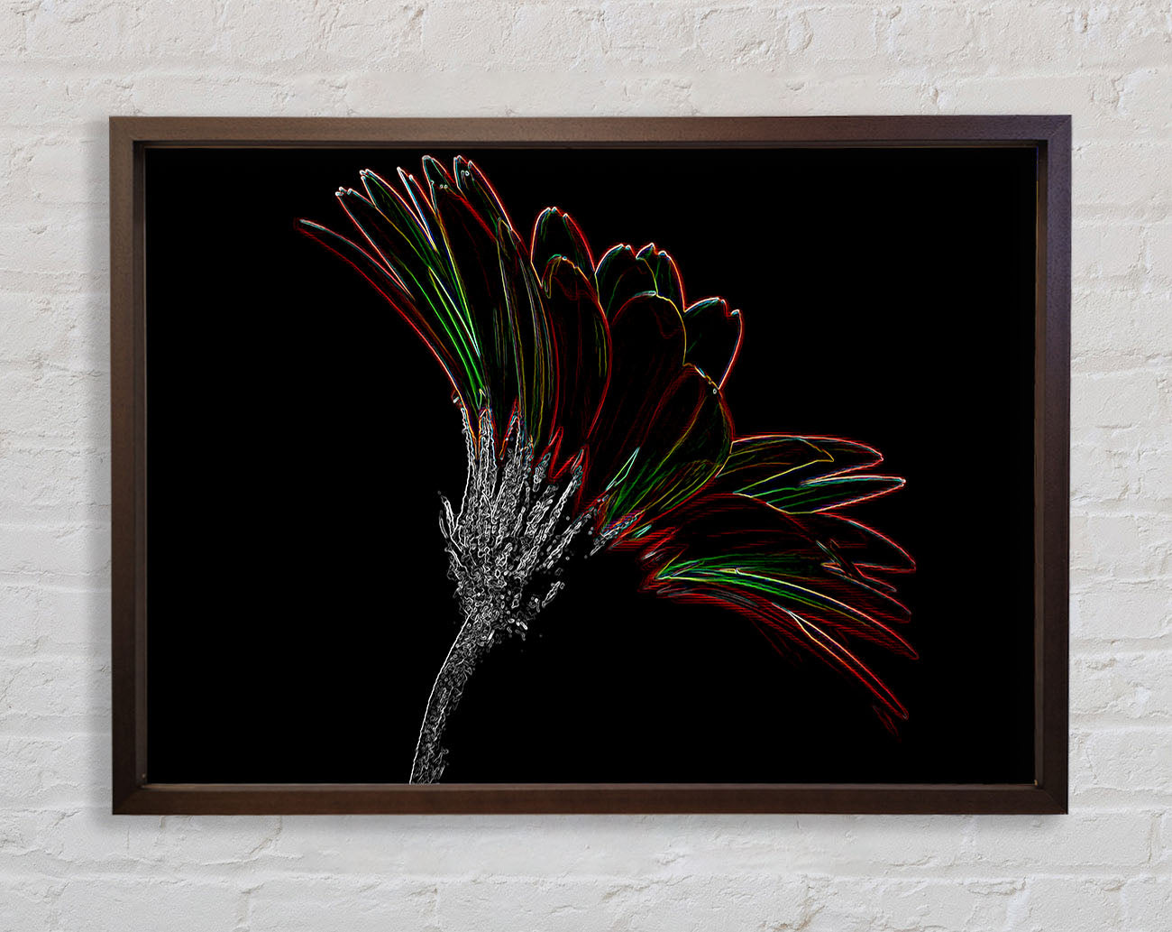 Abstract Neon Floral Delight Framed Print