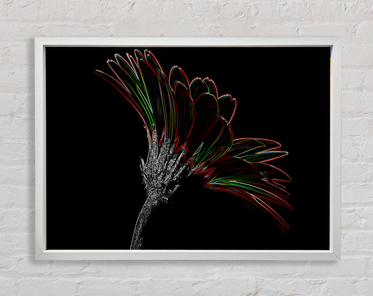 Abstract Neon Floral Delight Framed Print