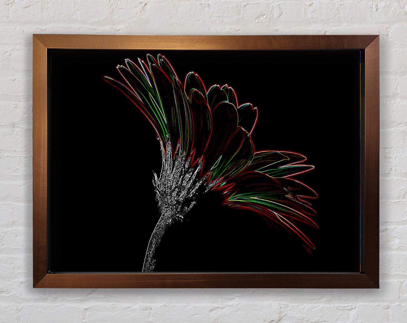 Abstract Neon Floral Delight Framed Print