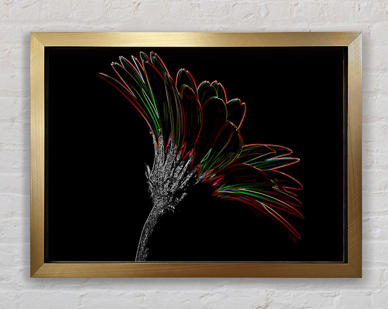 Abstract Neon Floral Delight Framed Print