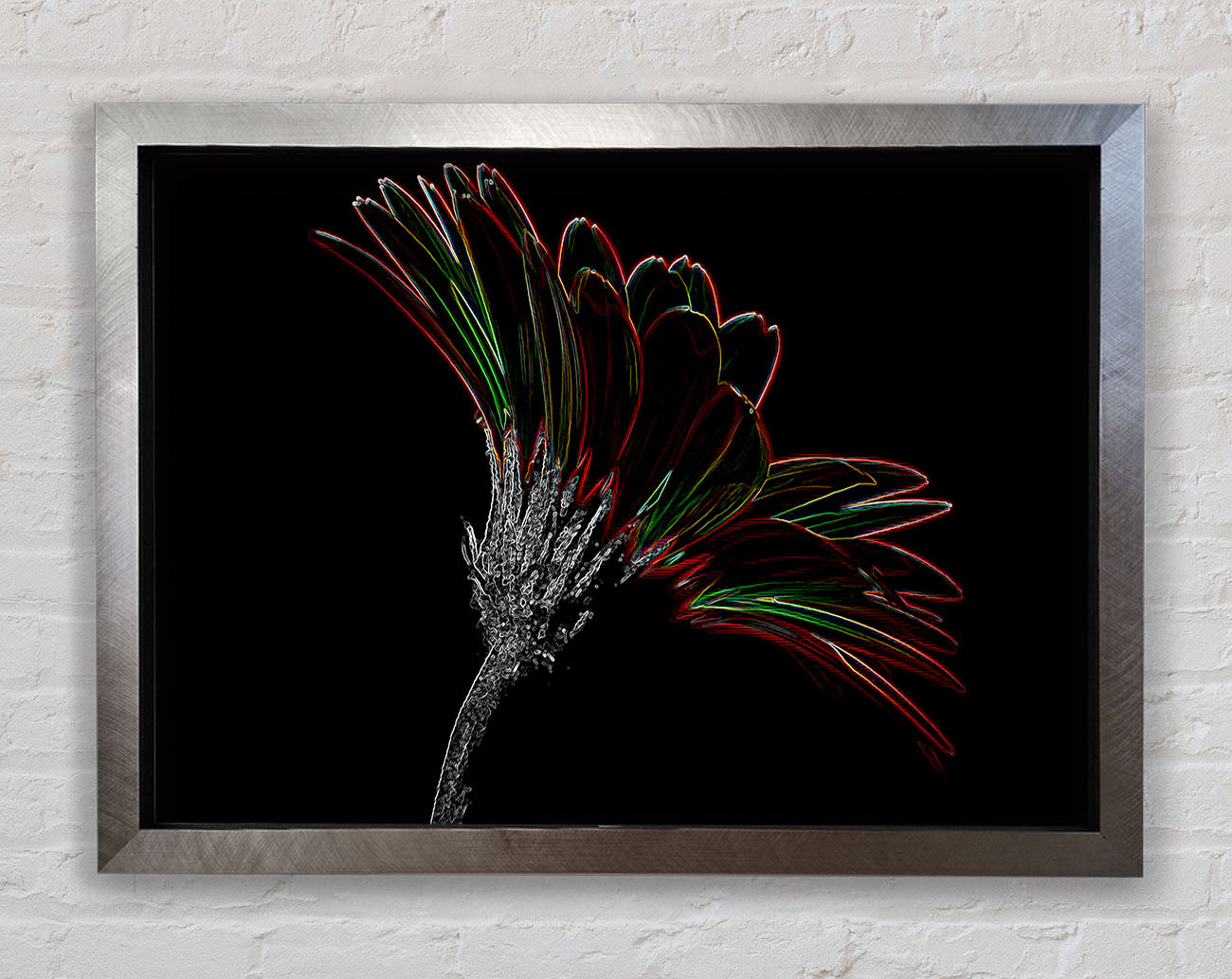 Abstract Neon Floral Delight Framed Print