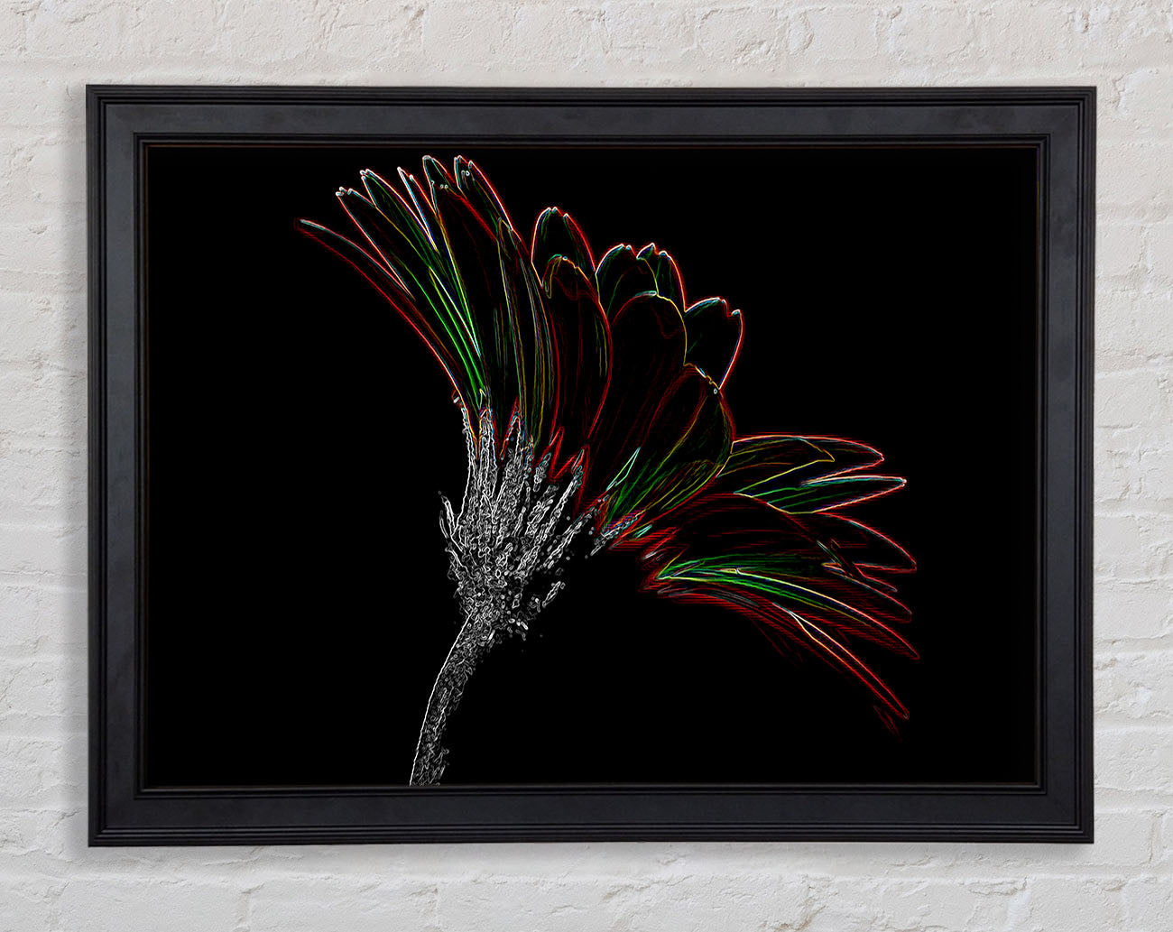 Abstract Neon Floral Delight Framed Print