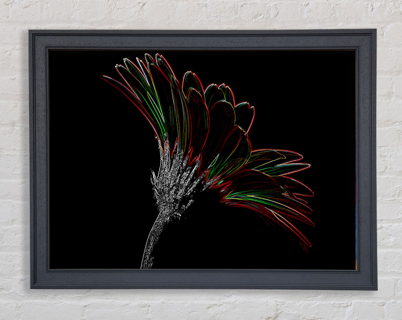 Abstract Neon Floral Delight Framed Print