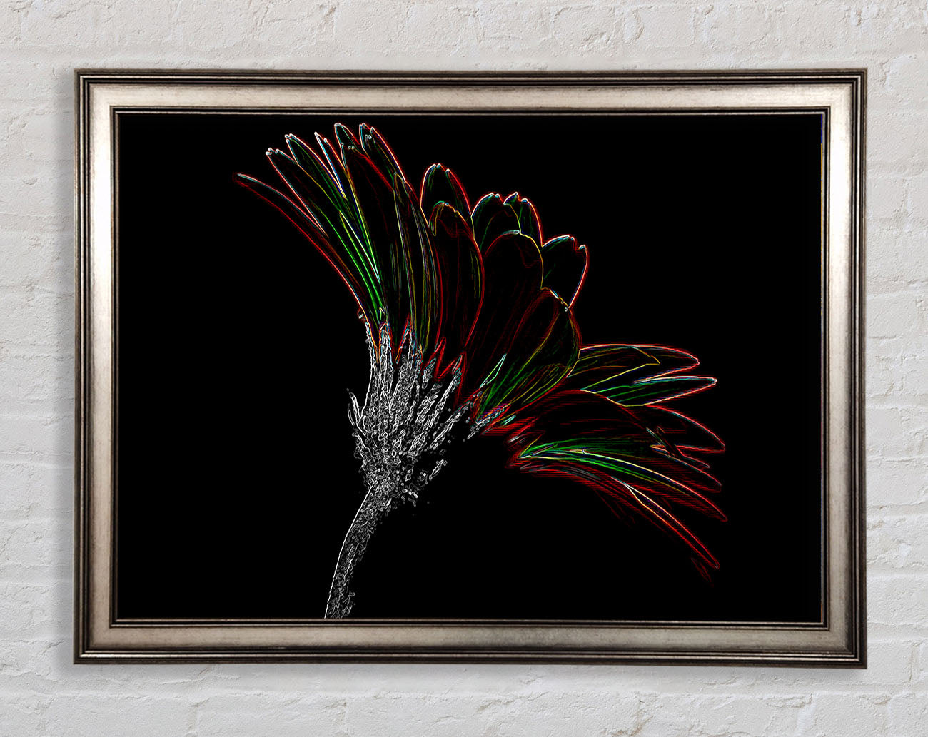 Abstract Neon Floral Delight Framed Print