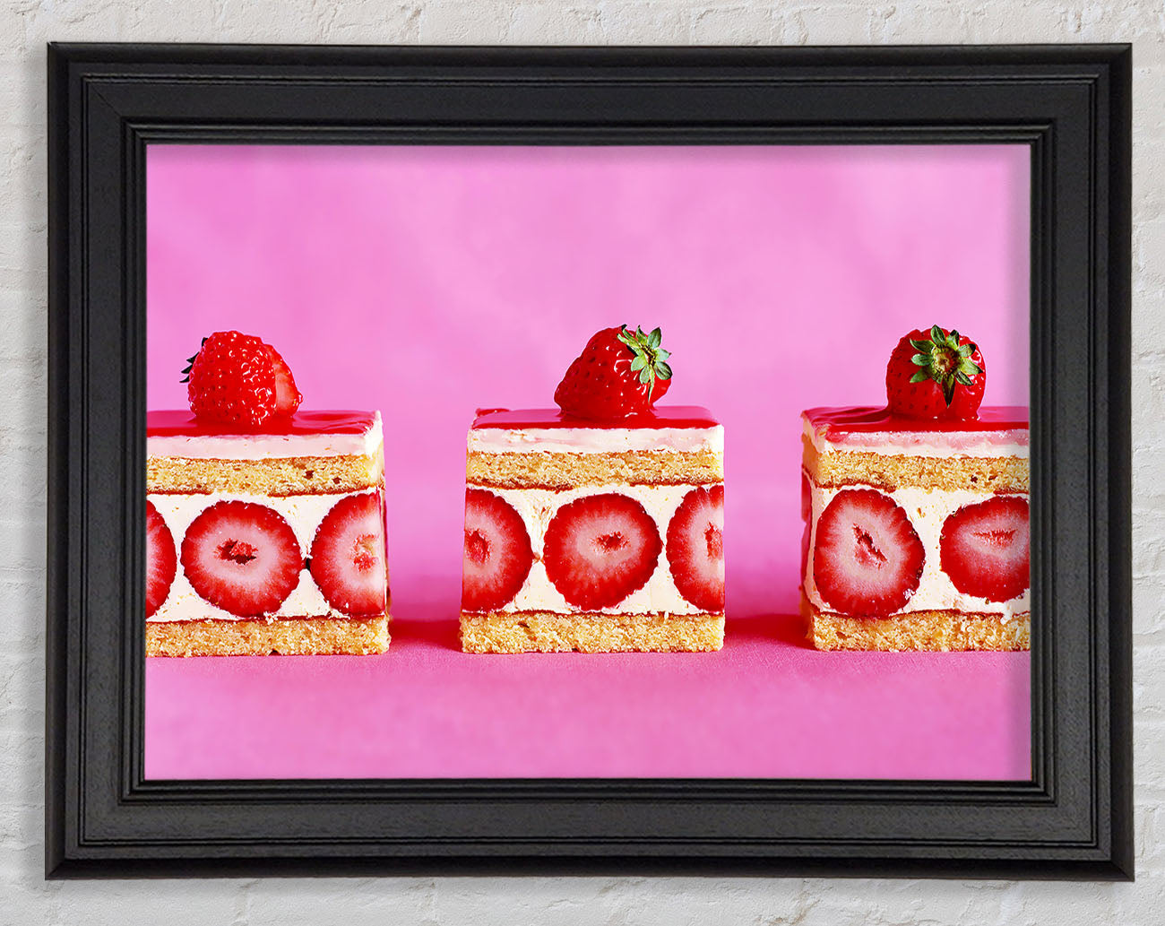 Strawberry Cake Delight Framed Print