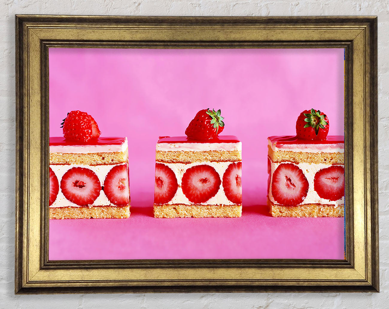 Strawberry Cake Delight Framed Print