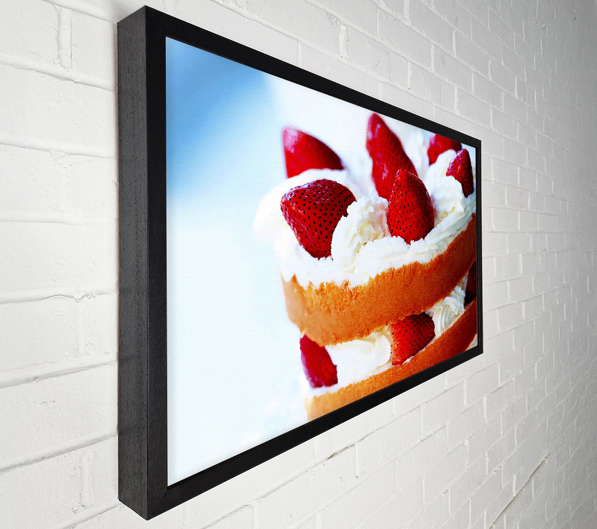 Strawberry Cream Cake Canvas Wall Art