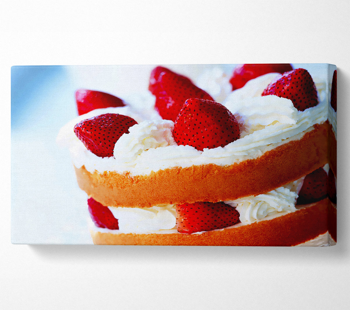 Strawberry Cream Cake Canvas Wall Art