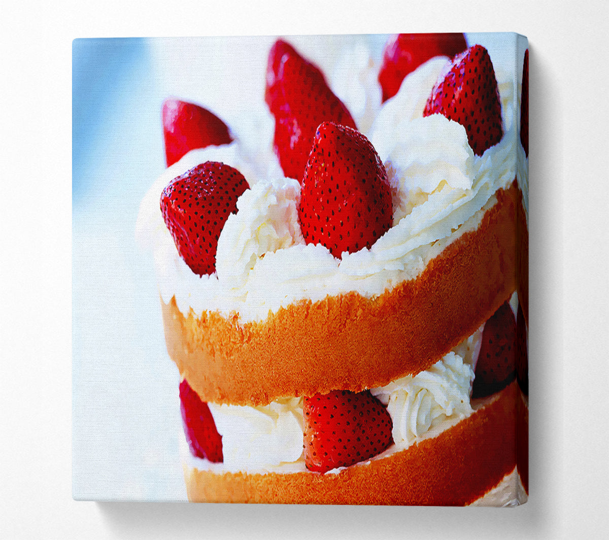 Strawberry Cream Cake Canvas Wall Art